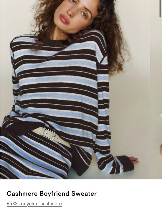 Reformation Sweaters - Reformation Cashmere Boyfriend Sweater in Seasonal – Ice Water Multi Stripe
